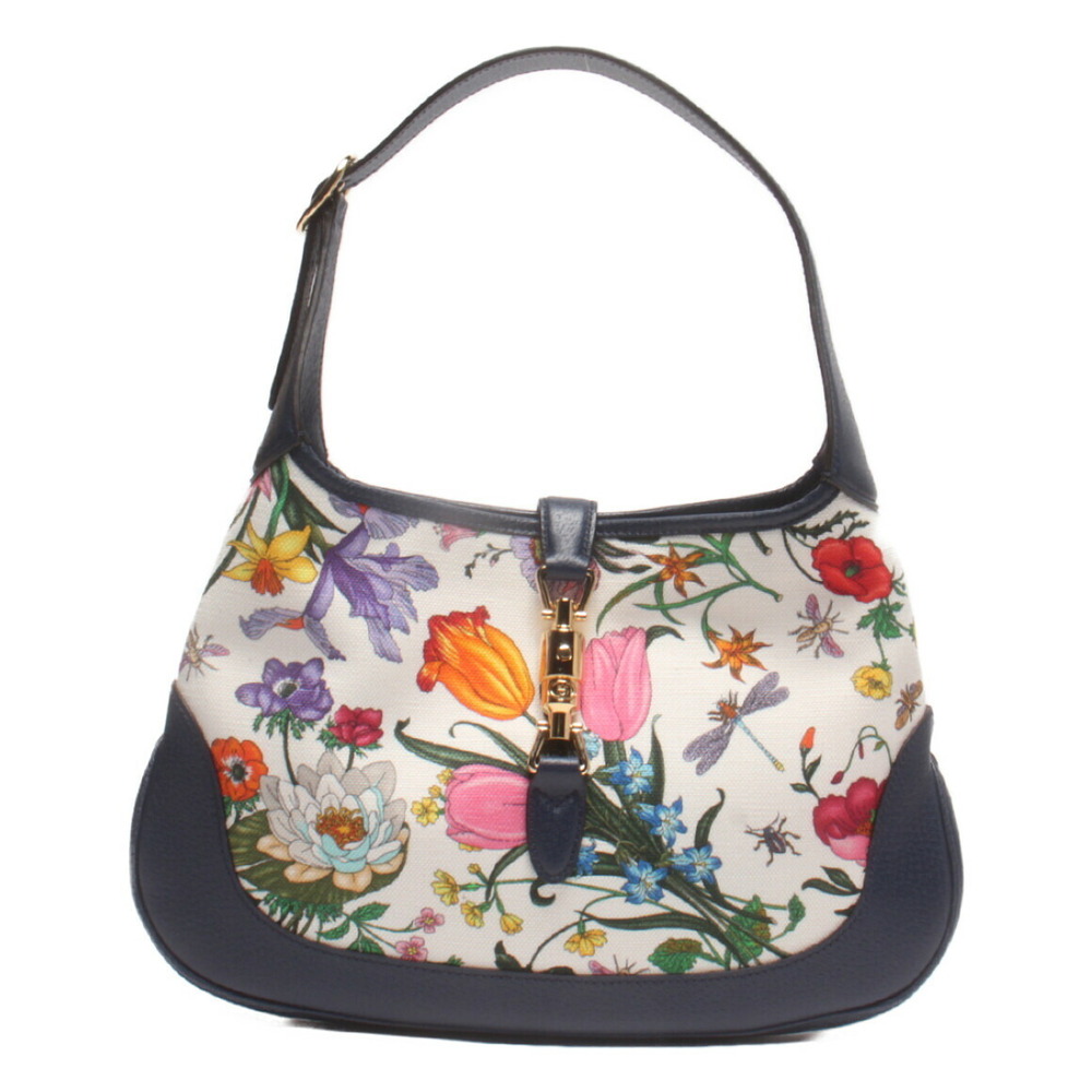 Gucci Jackie Floral Flower handbag One Shoulder Hobo bag